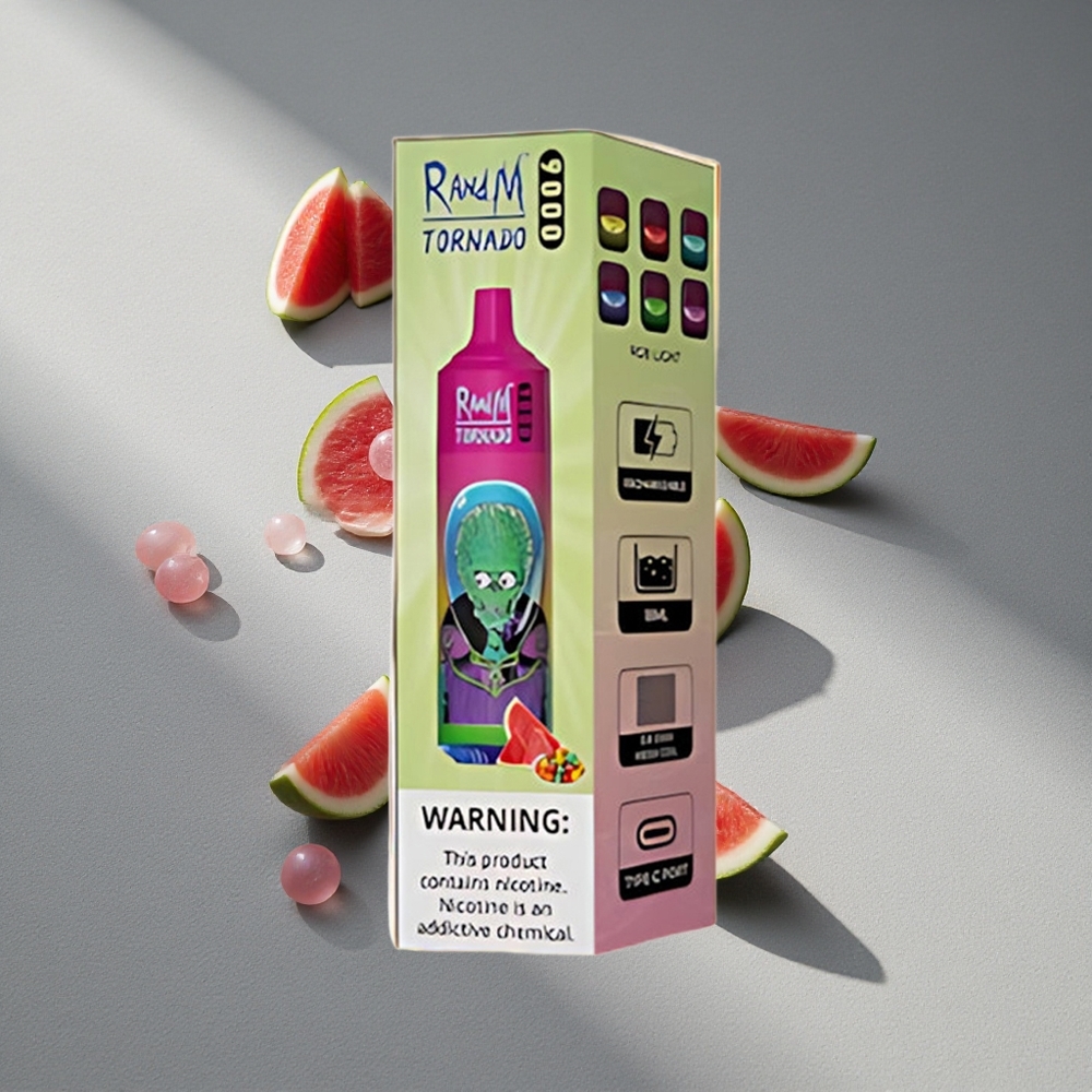 RandM Fumot Tornado 9000 Puffs Arbuzowa Guma Balonowa 850 mAh RGB