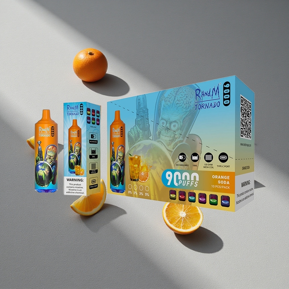 RandM Fumot Tornado 9000 Puffs Pomarańczowa Oranżada 850 mAh 18 mL