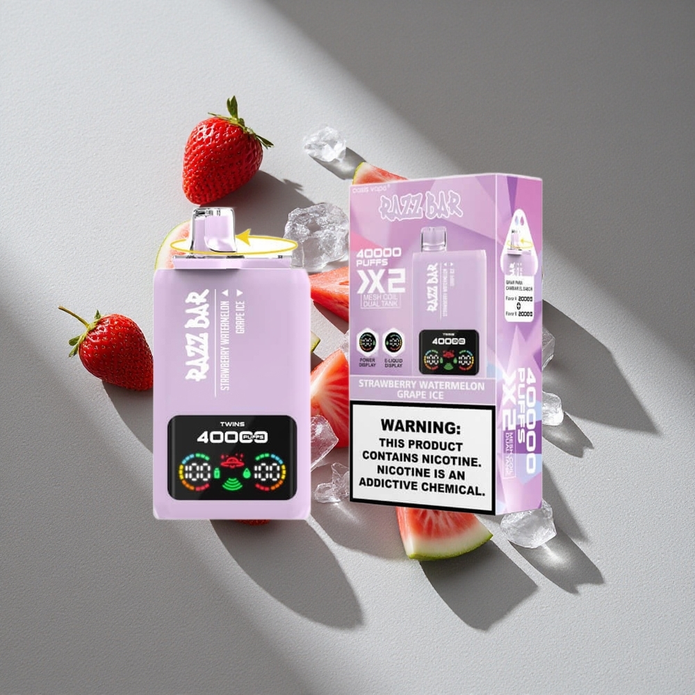 Razz Bar 40000 Puffs Truskawka Arbuz_Lód Winogronowy Wyświetlacz Mocy 1.0 Ohm 2