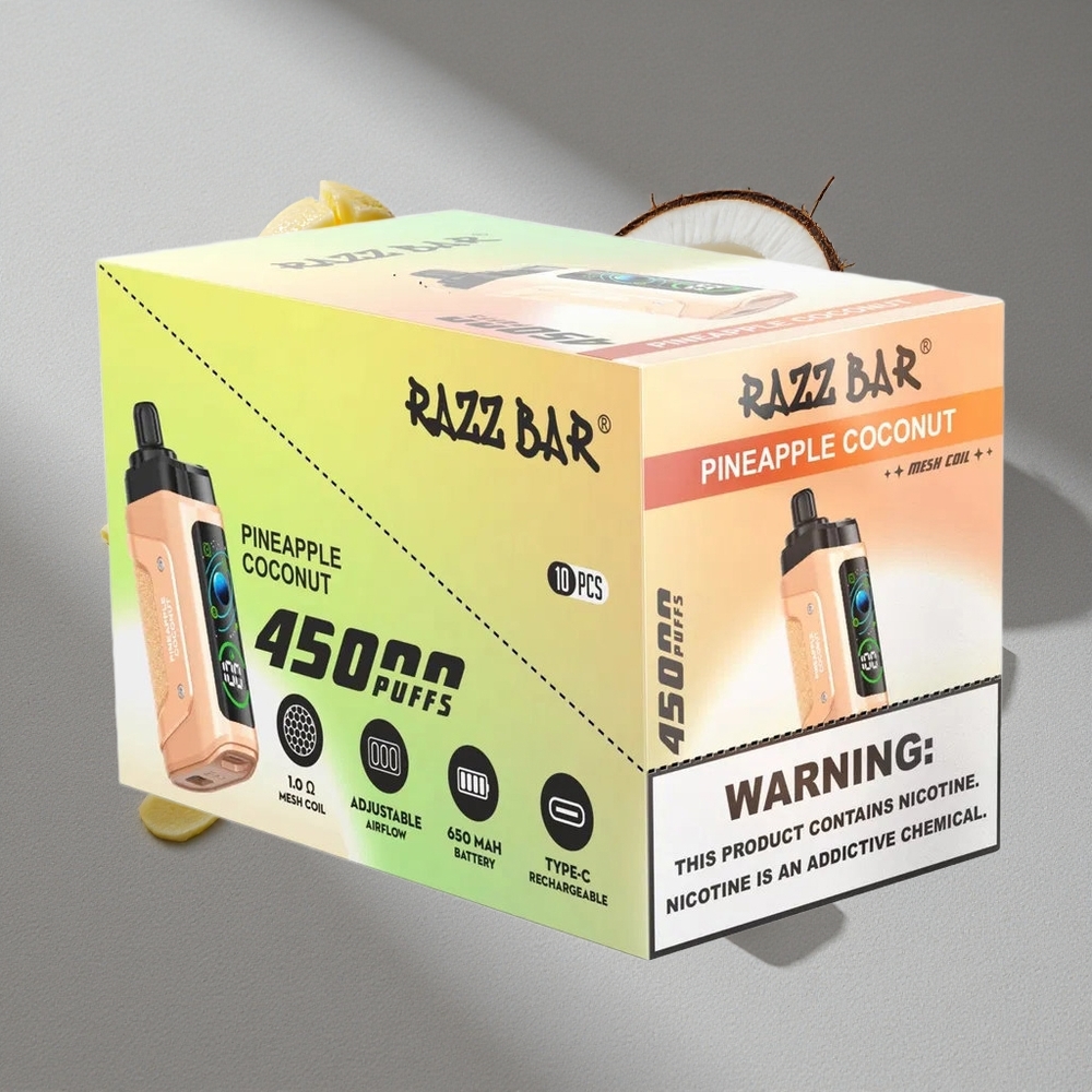 Razz Bar 45000 Puffs Ananas Kokos Przepływ Powietrza Typ-C