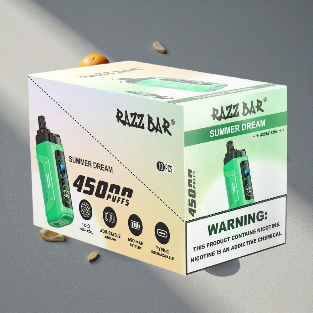 Razz Bar 45000 Puffs Letni Sen z Regulacją Powietrza i Typem-C