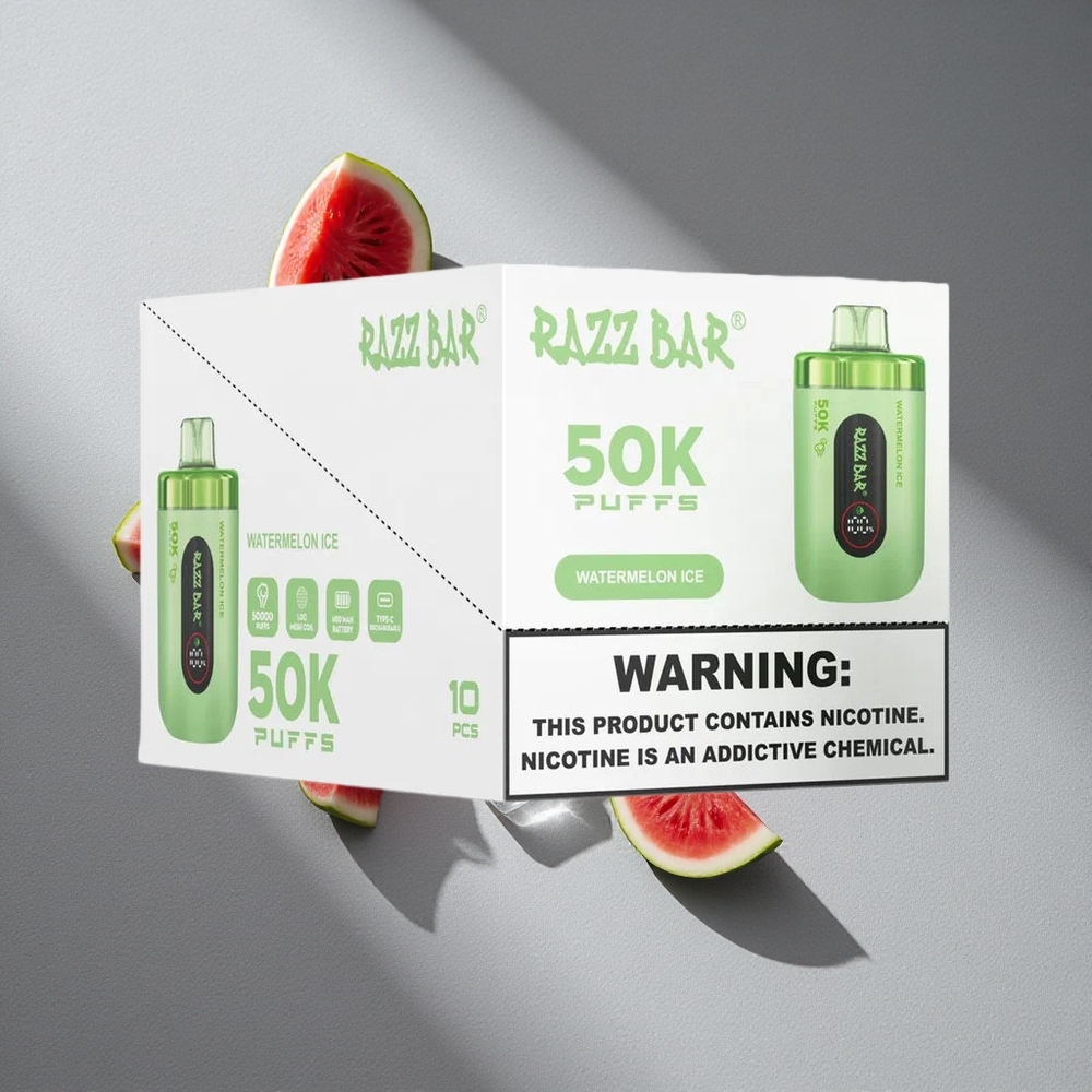 Razz Bar 50K Puffs Arbuz Lód 1.0 Ohm Mesh Coil Typ-C