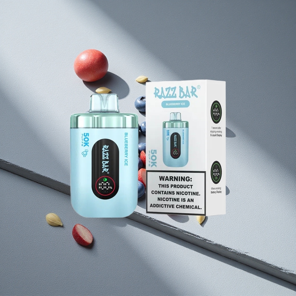 Razz Bar 50K Puffs Mrożona Borówka Typ-C 1.0 Ohm