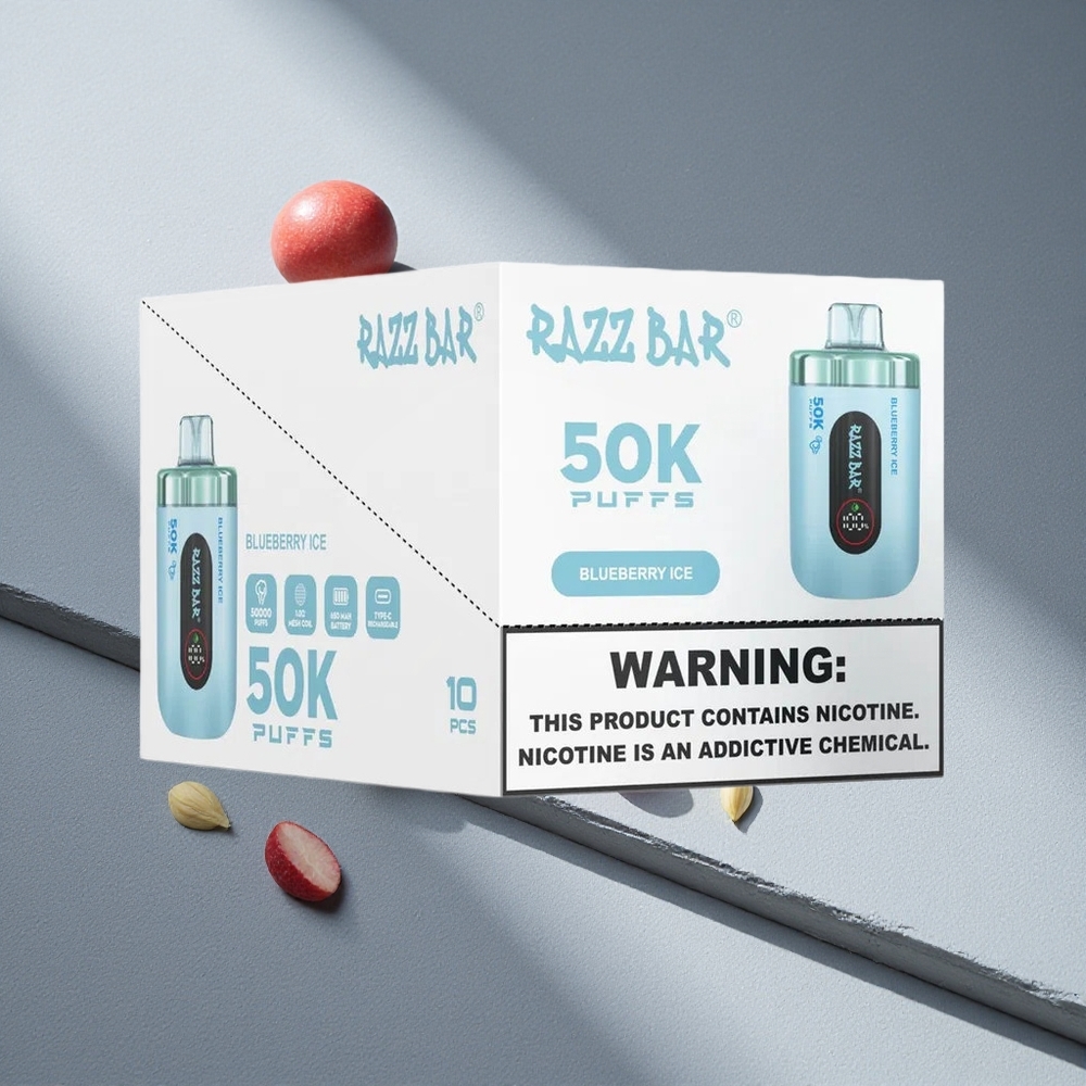 Razz Bar 50K Puffs Mrożona Borówka Typ-C 1.0 Ohm