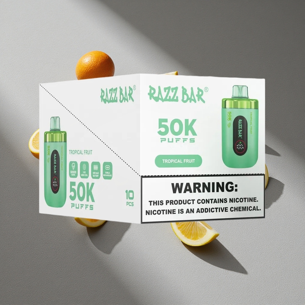 Razz Bar 50K Puffs Owoc Tropikalny 1.0 Ohm Mesh 650 mAh