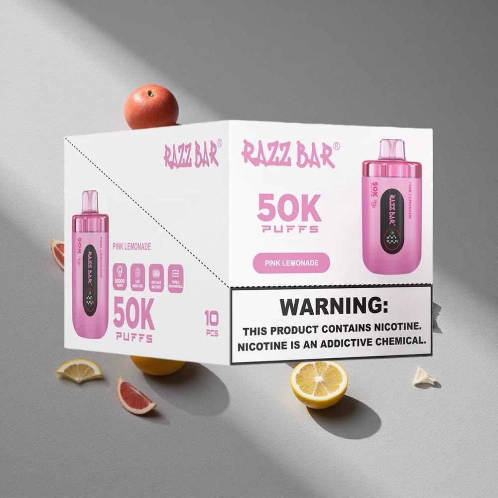 Razz Bar 50K Puffs Różowa Lemoniada 1.0 Ohm Mesh 650 Mah
