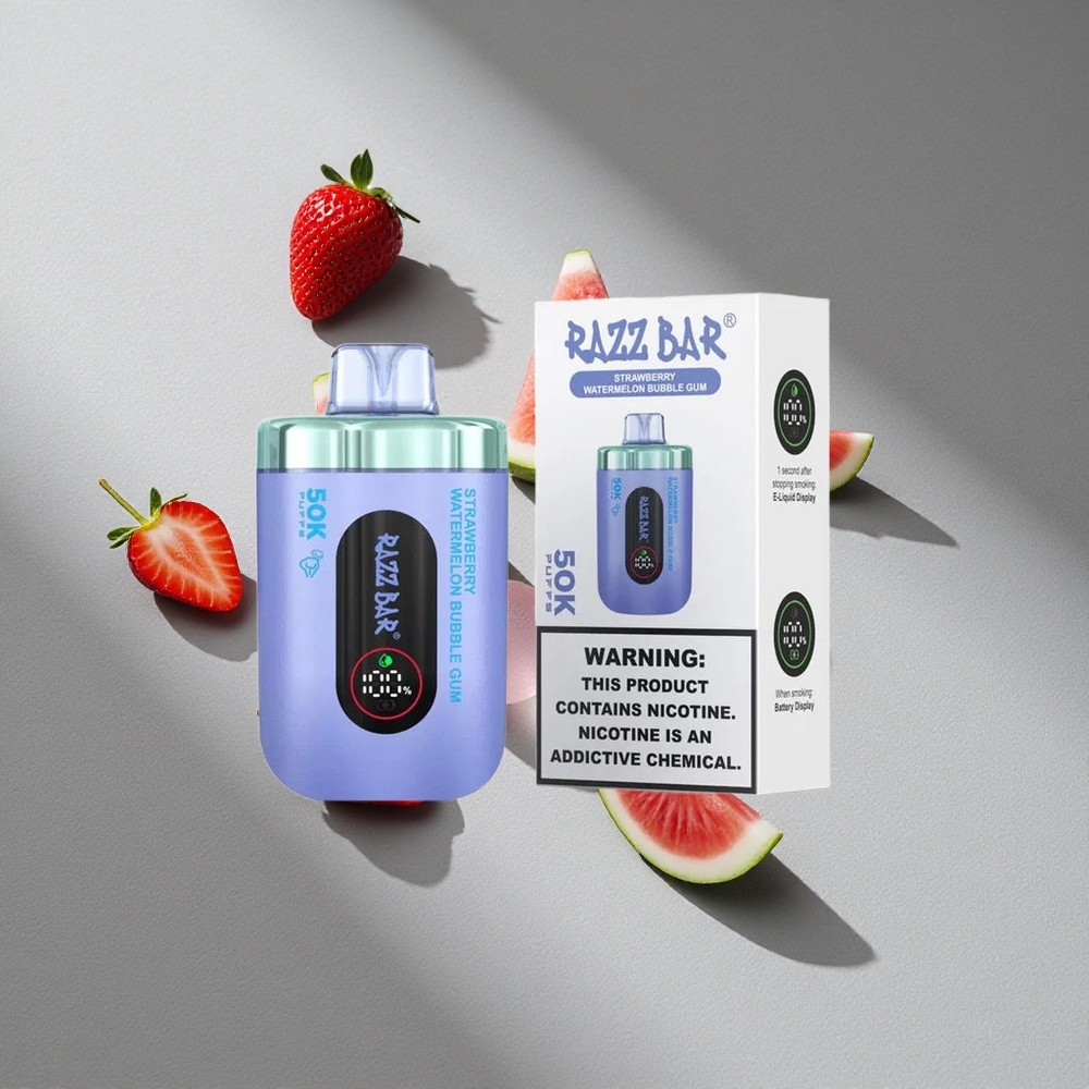 Razz Bar 50K Zaciągnięć Truskawka Arbuz Bubble Gum 1.0 Ohm Typ-C