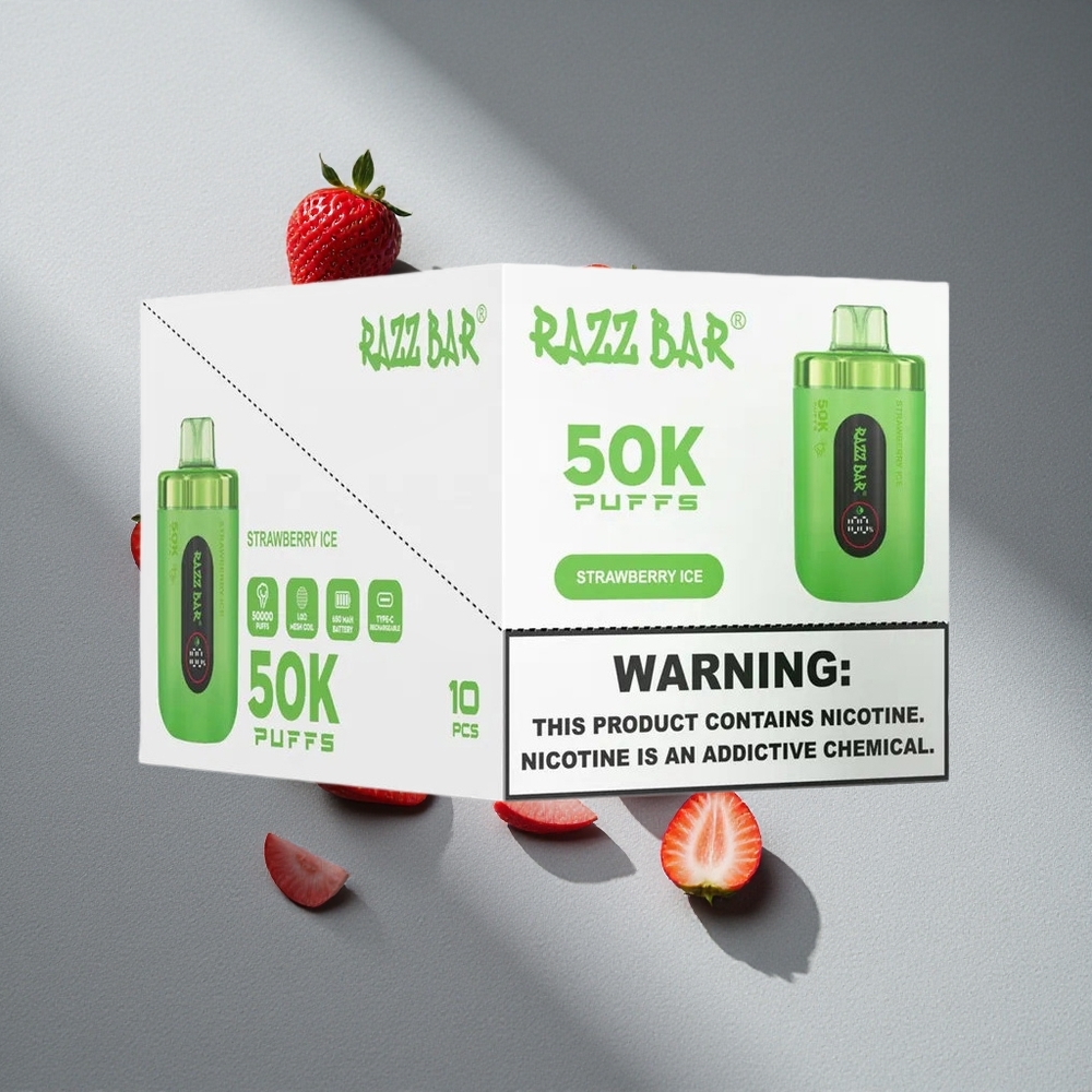 Razz Bar 50K Zaciągnięć Truskawkowy Lód 1.0 Ohm Mesh Type-C