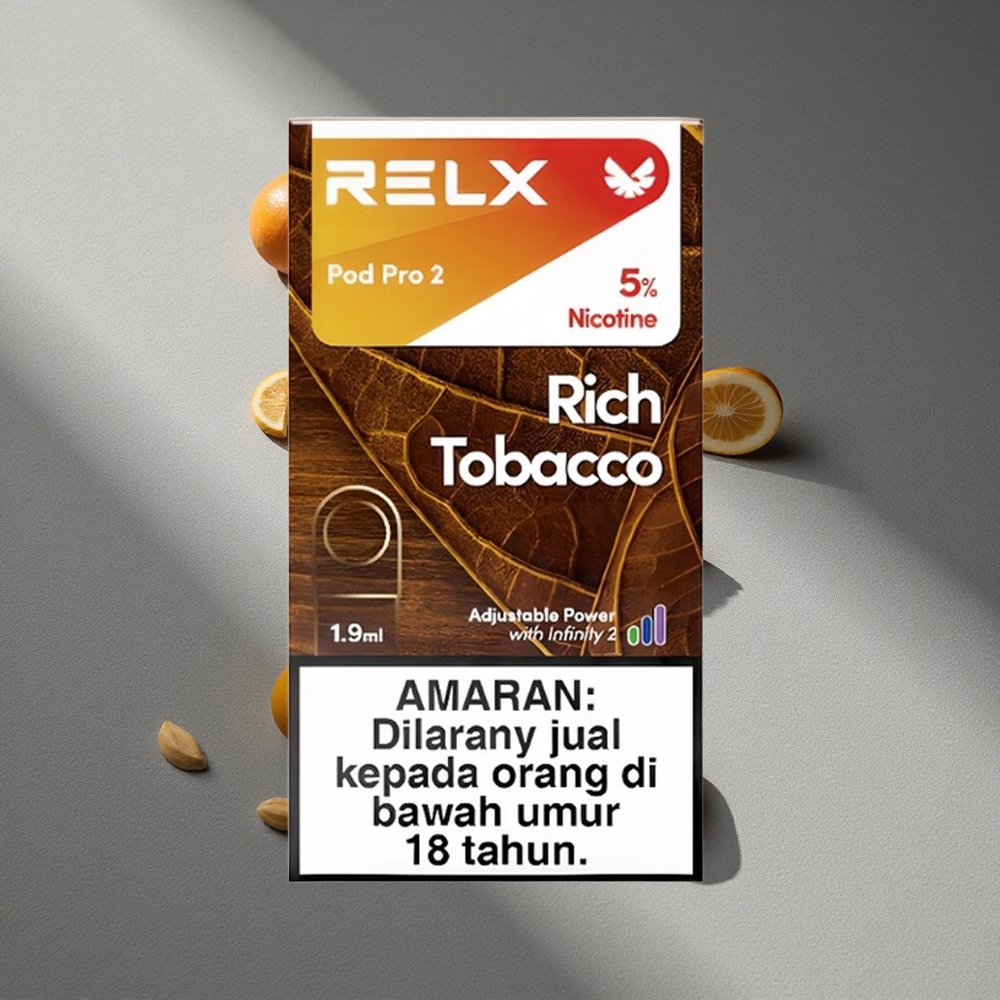 RELX Pod Pro 2 600 Puffs Bogaty Tytoń 1,9ml 5% Nikotyny