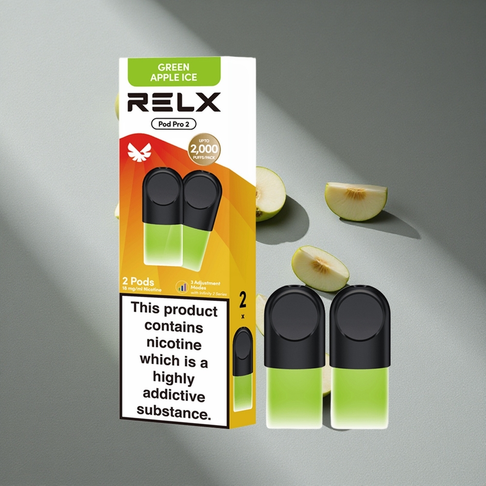 RELX Pod Pro 2 600 Puffs Zielone Jabłko Lód 1,8% Nikotyny